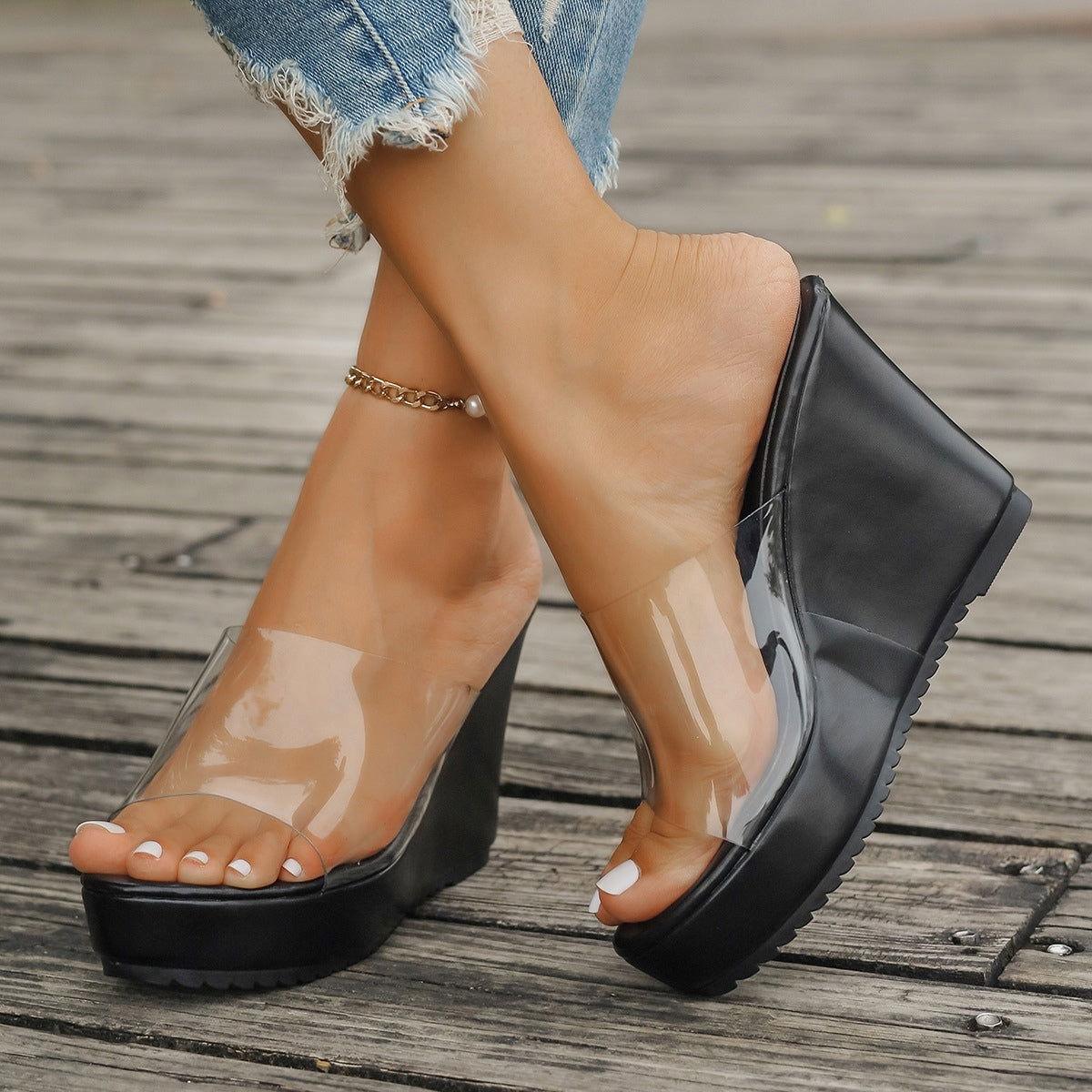 Open Toe Wedge Sandals - Clothes For Her Online Store