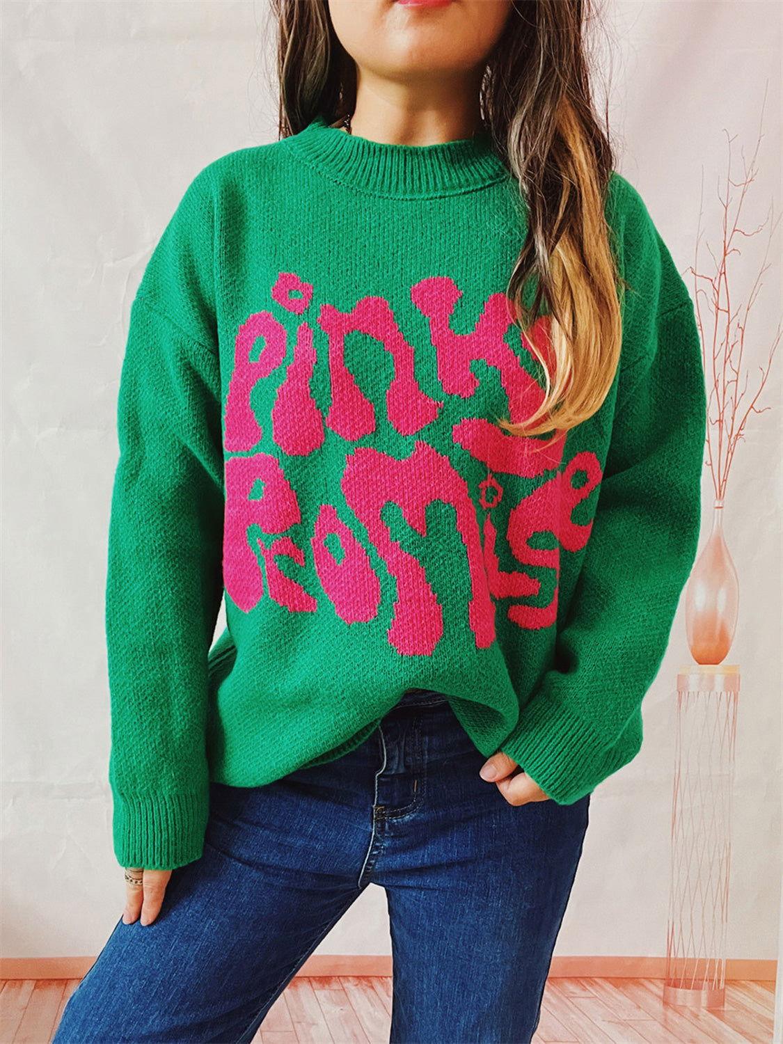 PINKY PROMISE Graphic Sweater - Clothes For Her Online Store