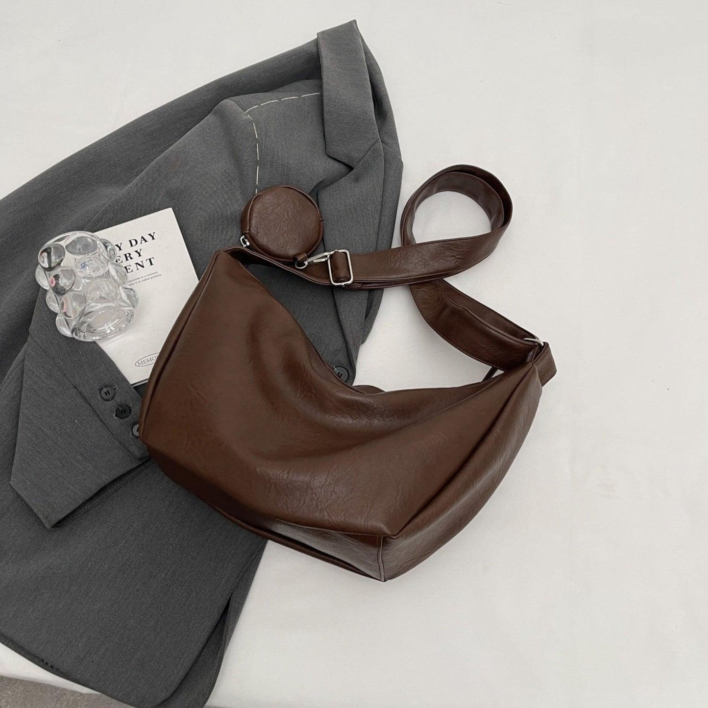 PU Leather Crossbody Bag with Small Purse - Clothes For Her Online Store