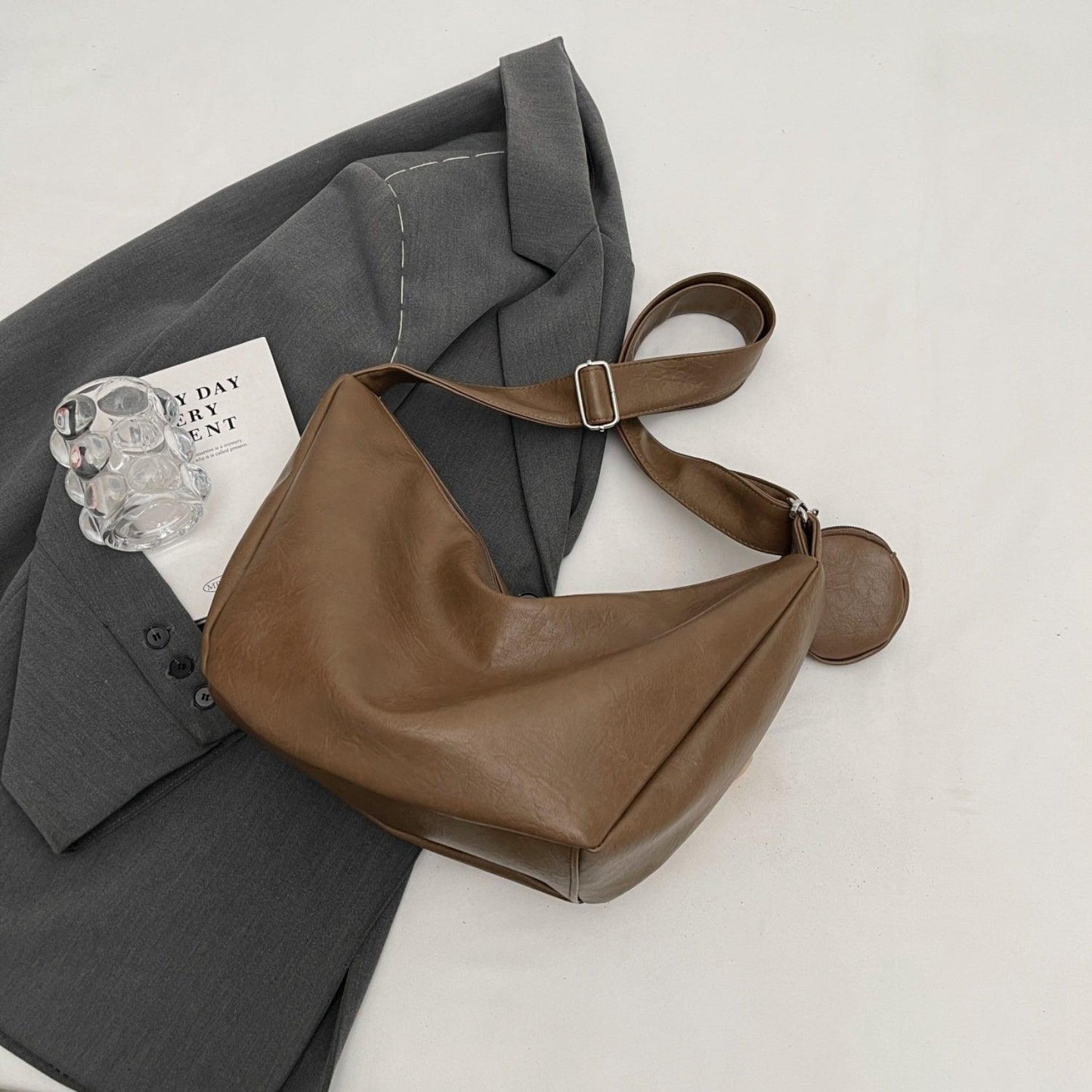 PU Leather Crossbody Bag with Small Purse - Clothes For Her Online Store