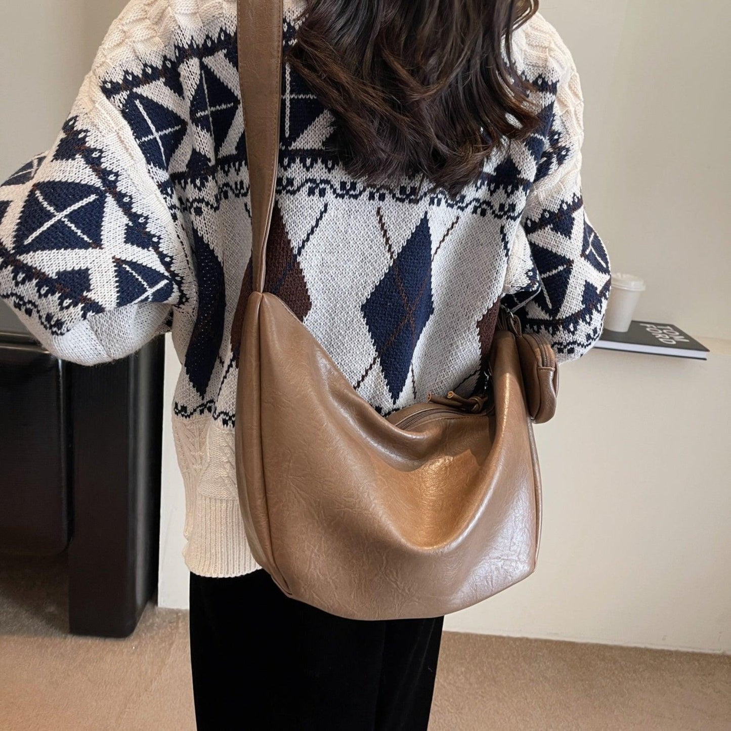 PU Leather Crossbody Bag with Small Purse - Clothes For Her Online Store