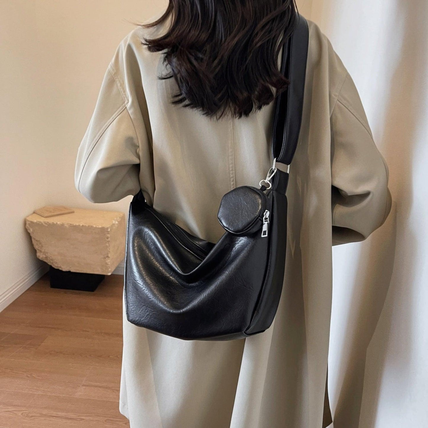 PU Leather Crossbody Bag with Small Purse - Clothes For Her Online Store