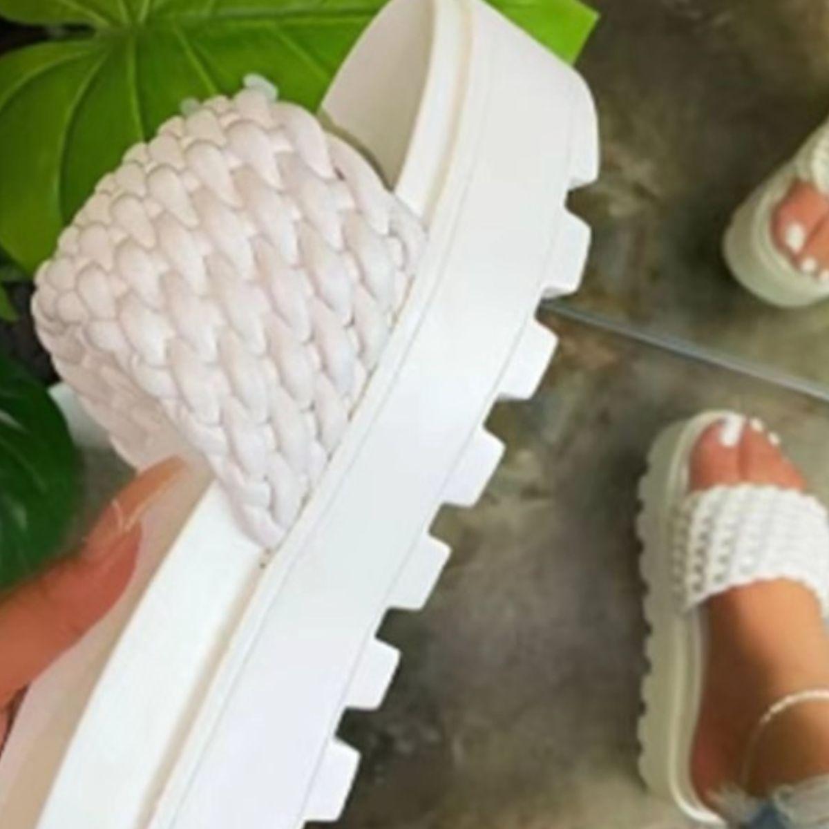PU Leather Open Toe Platform Sandals - Clothes For Her Online Store