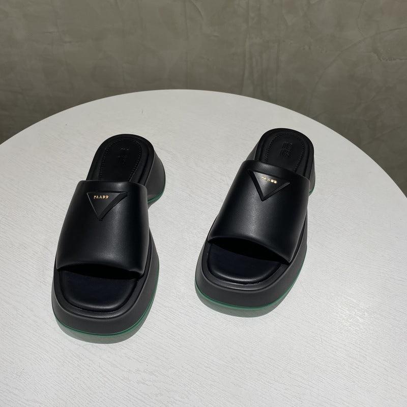 PU Leather Platform Sandals - Clothes For Her Online Store