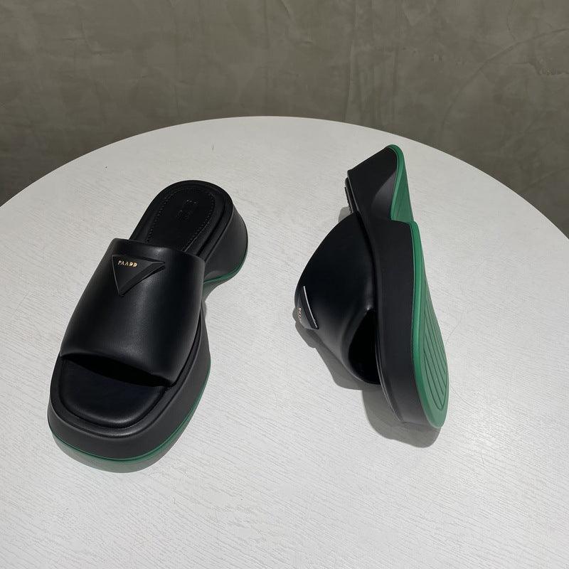 PU Leather Platform Sandals - Clothes For Her Online Store