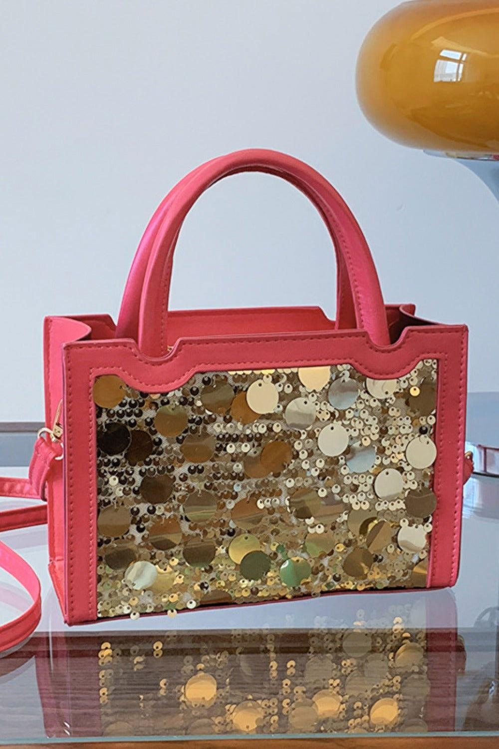 PU Leather Sequin Handbag - Clothes For Her Online Store