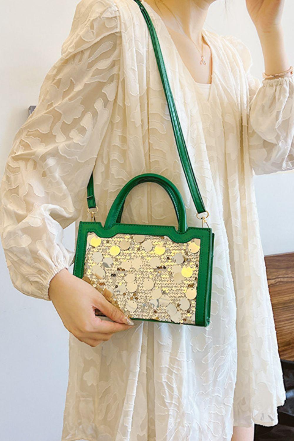PU Leather Sequin Handbag - Clothes For Her Online Store