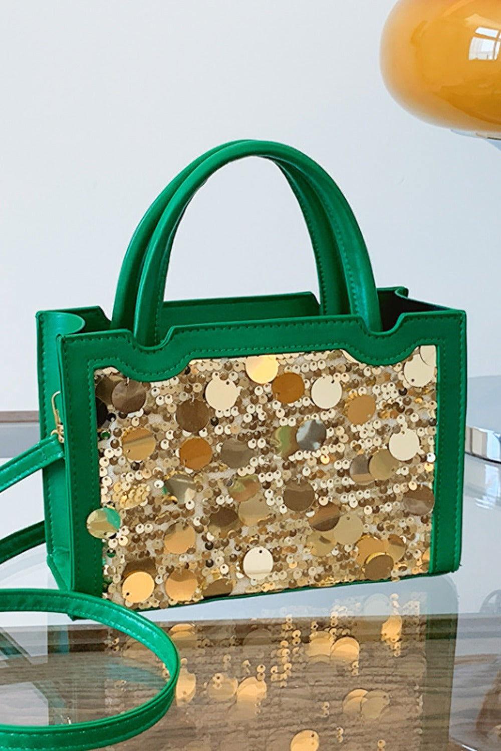 PU Leather Sequin Handbag - Clothes For Her Online Store