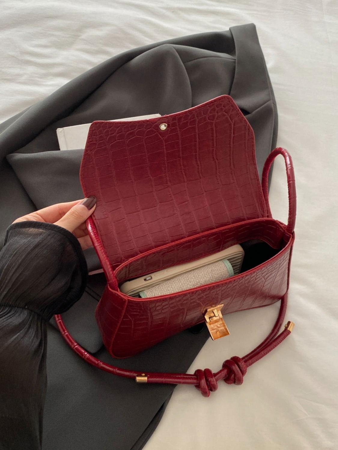 PU Leather Texture Crossbody Bag - Clothes For Her Online Store