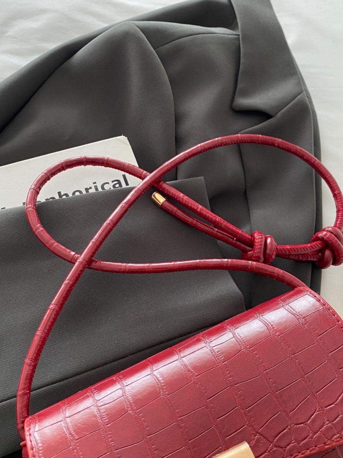 PU Leather Texture Crossbody Bag - Clothes For Her Online Store
