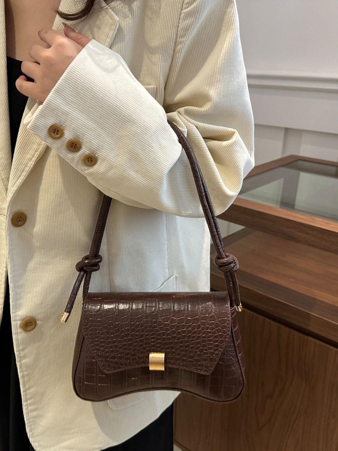 PU Leather Texture Crossbody Bag - Clothes For Her Online Store