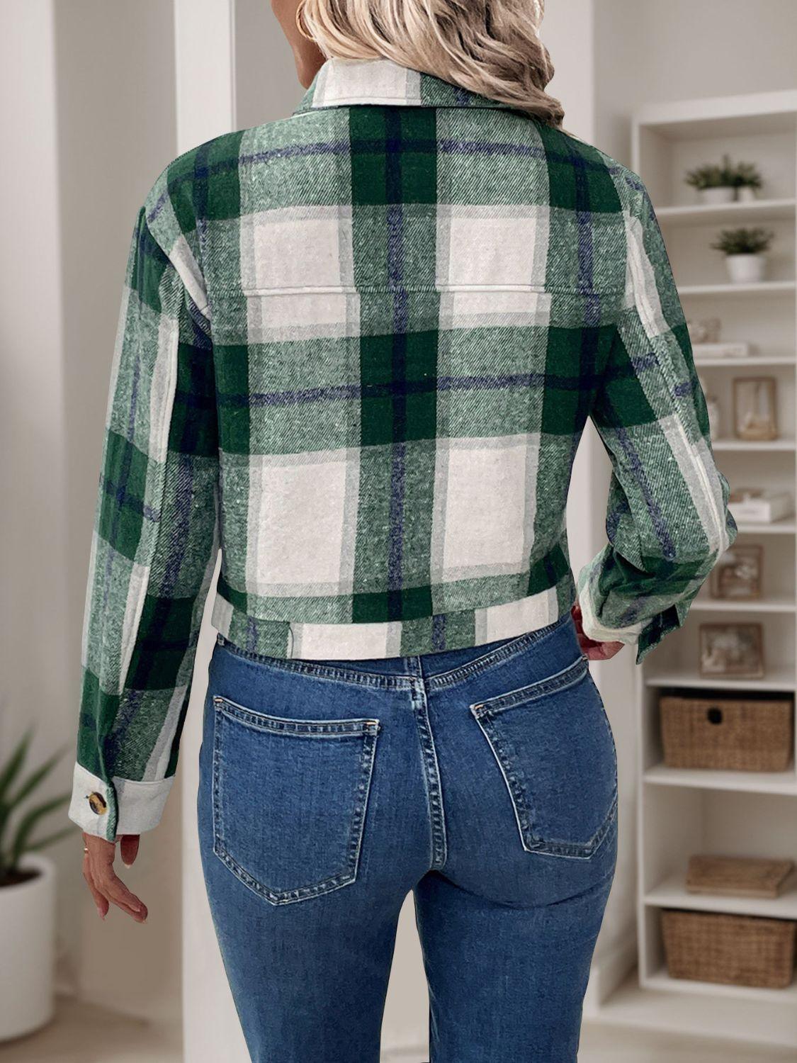 Perfee Color Block Button Up Jacket - Clothes For Her Online Store