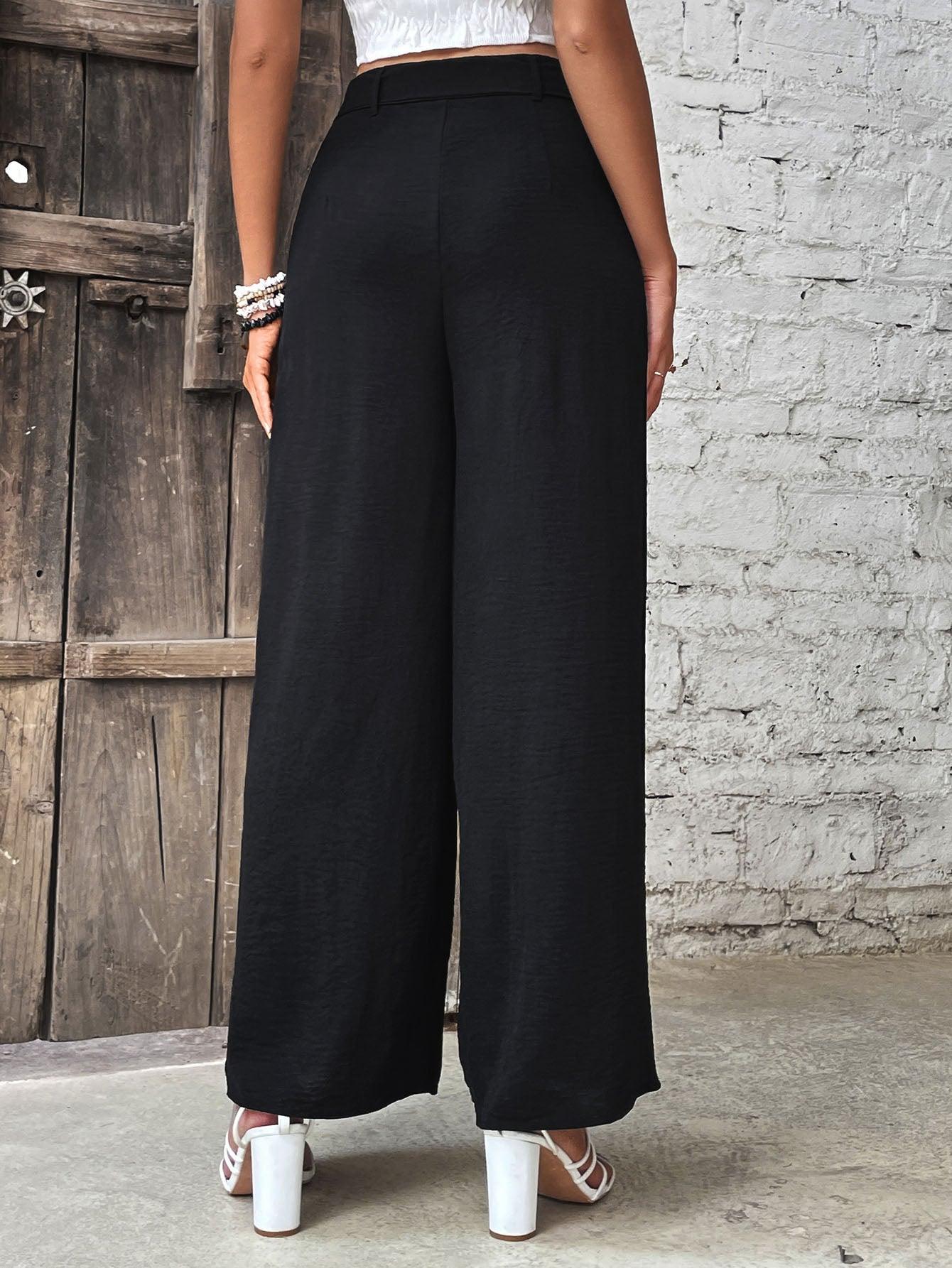 Perfee Ruched High Waist Wide Leg Pants - Clothes For Her Online Store