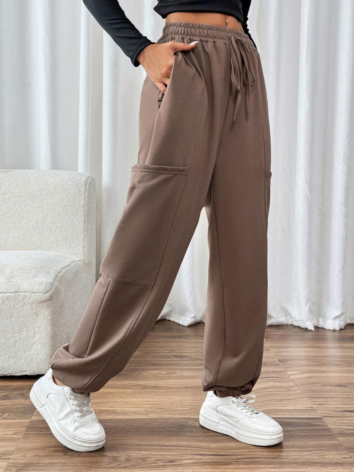 Perfee Tied Joggers with Pockets - Clothes For Her Online Store