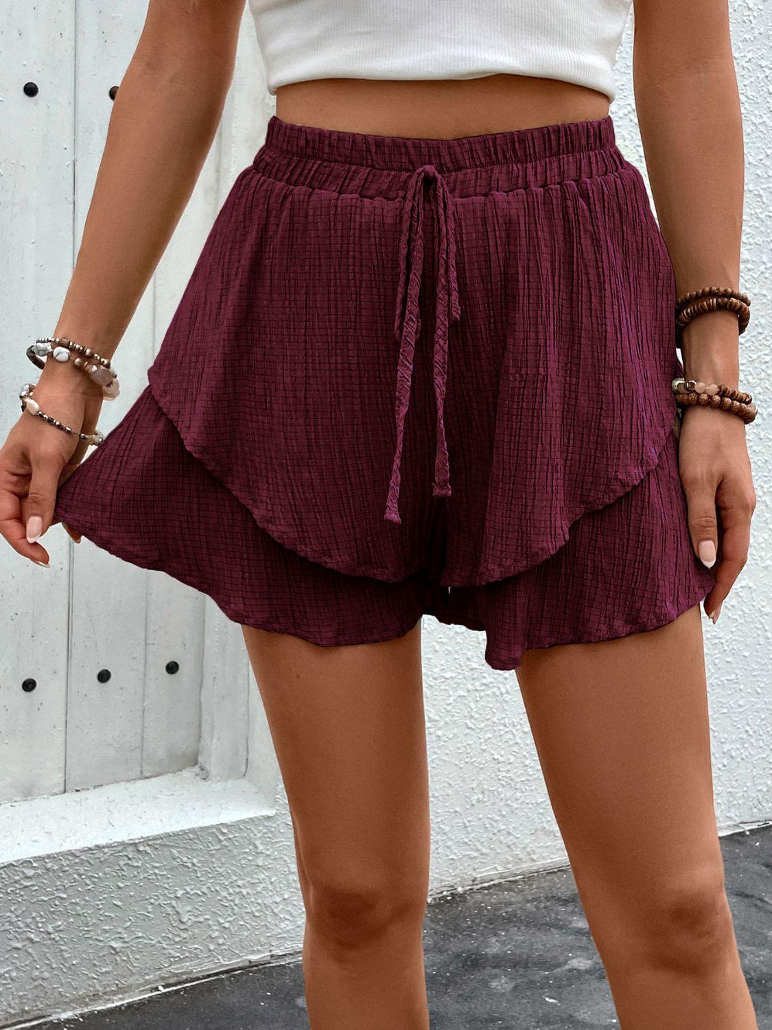 Perfee Tied Layered High Waist Shorts - Clothes For Her Online Store