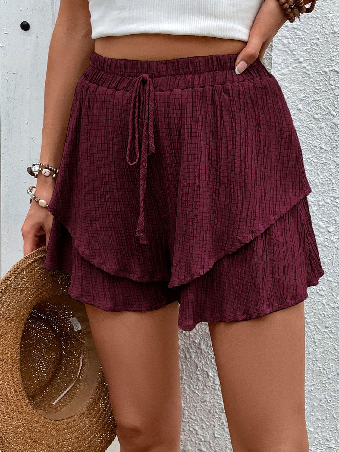 Perfee Tied Layered High Waist Shorts - Clothes For Her Online Store