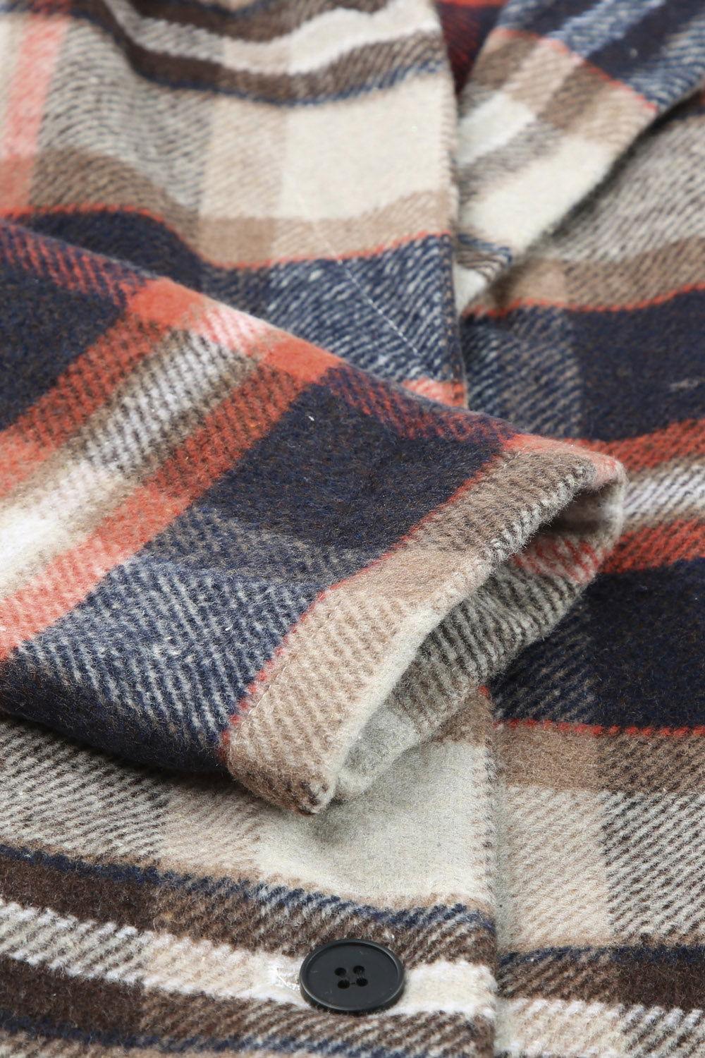 Plaid Longline Jacket with Pockets - Clothes For Her Online Store