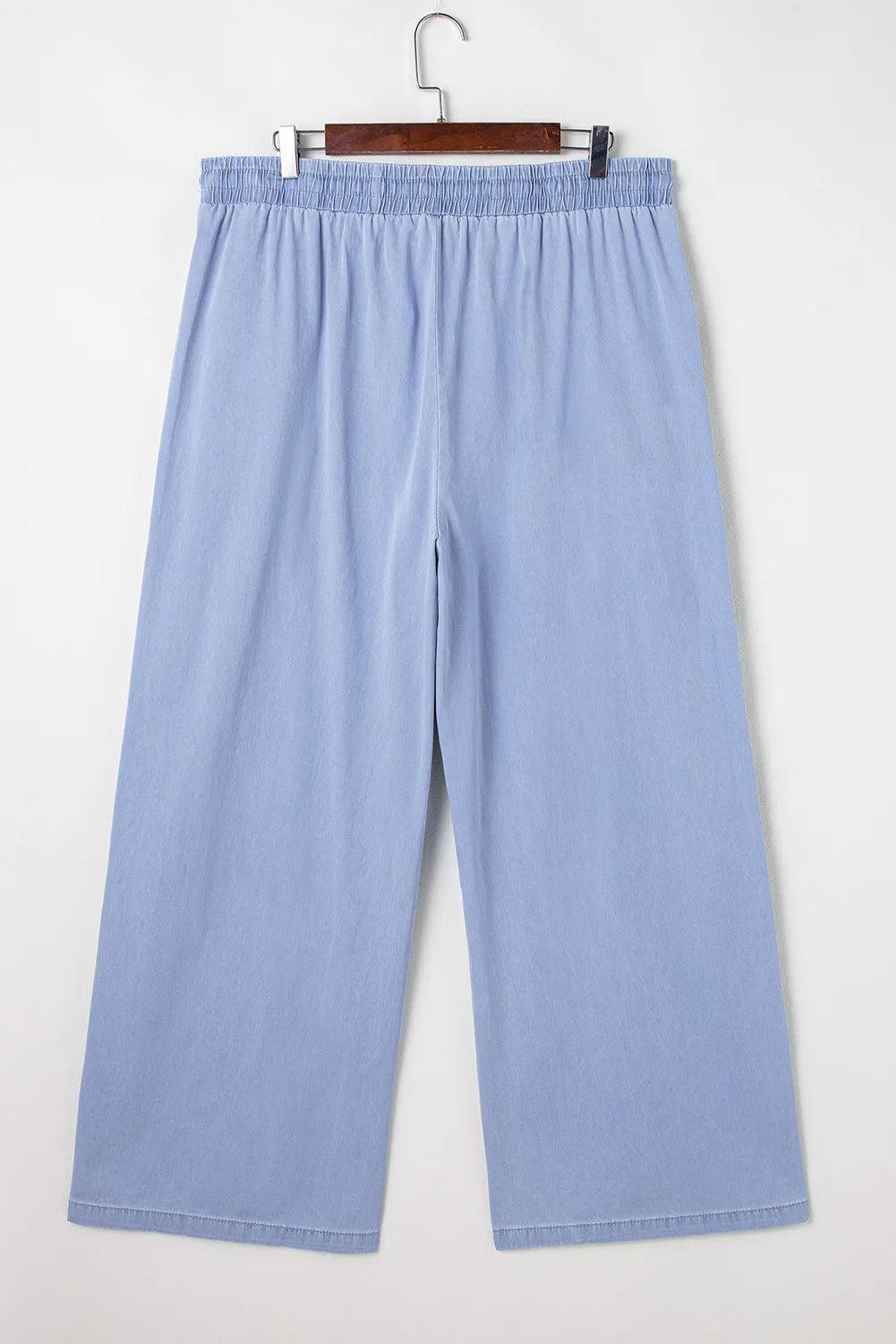Plus Size Drawstring Wide Leg Jeans - Clothes For Her Online Store