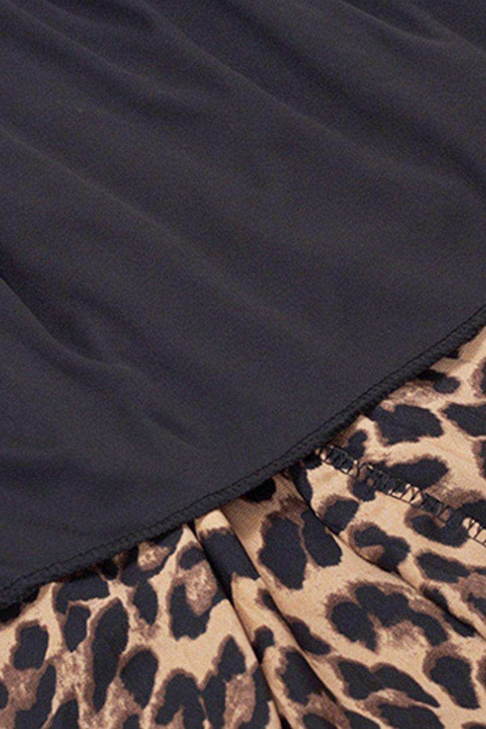 Plus Size Leopard Elastic Waist Midi Skirt - Clothes For Her Online Store