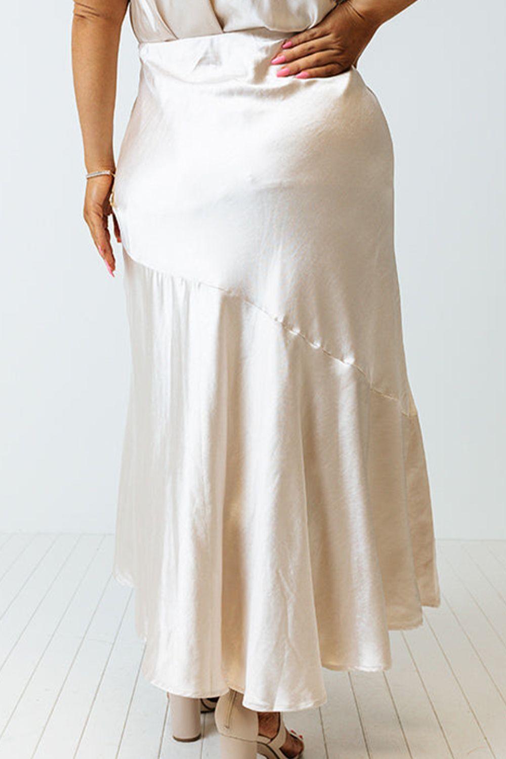Plus Size Slit Ruffled Skirt - Clothes For Her Online Store