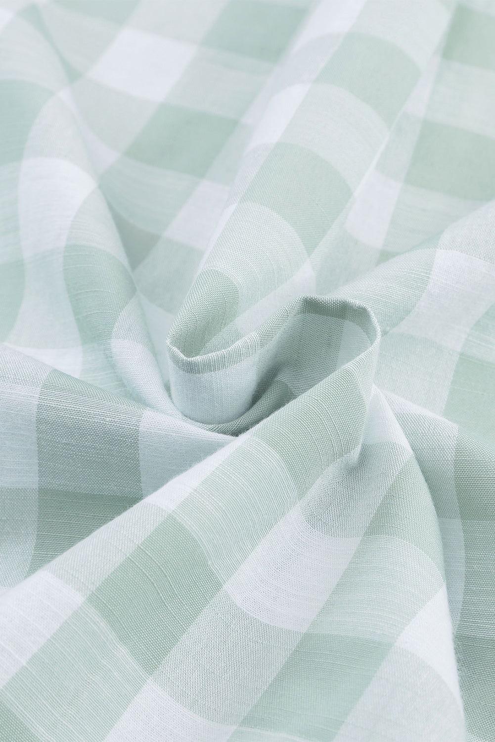 Pocketed Plaid Collared Neck Long Sleeve Shirt - Clothes For Her Online Store