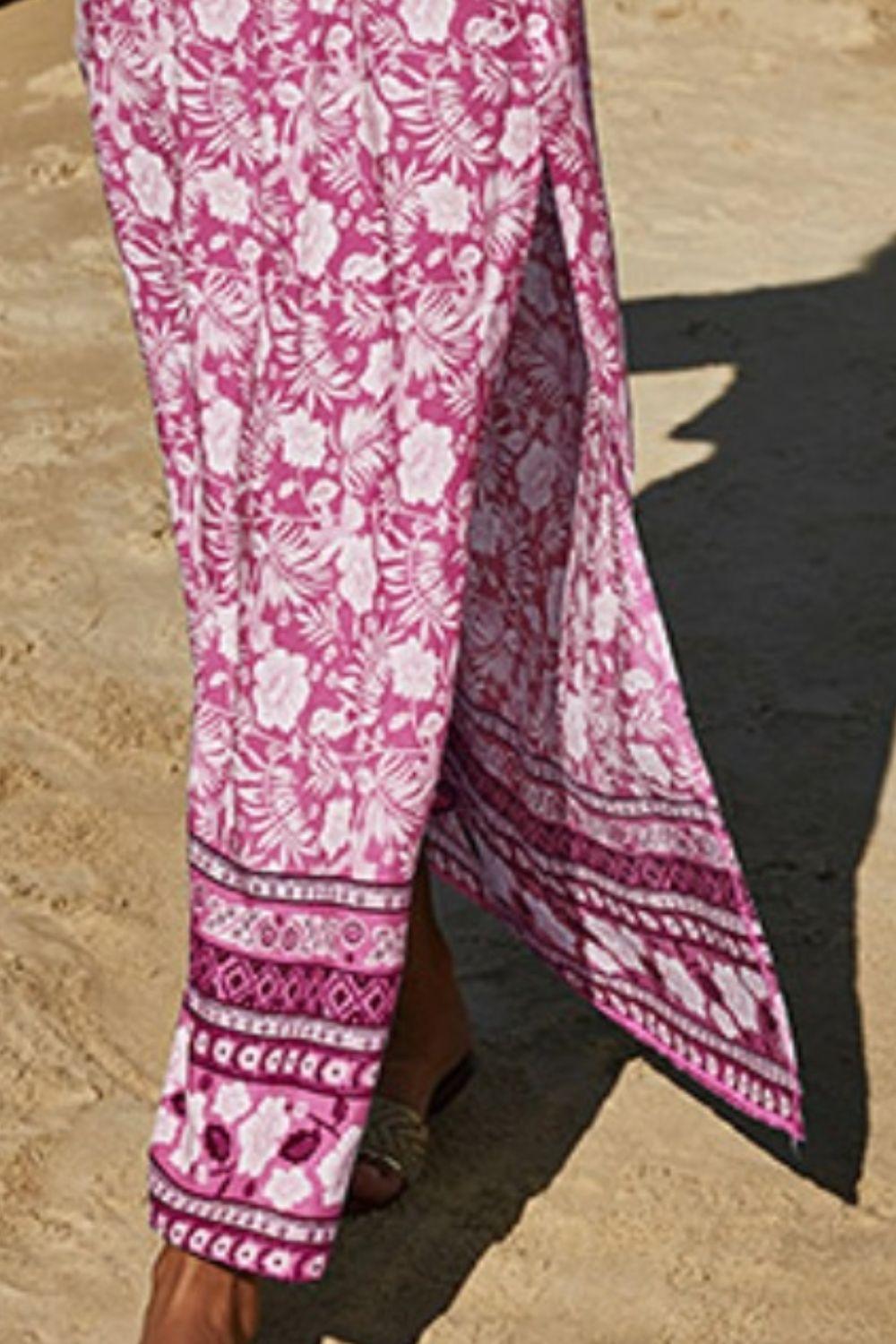 Printed Half Sleeve Top and Slit Skirt Set - Clothes For Her Online Store