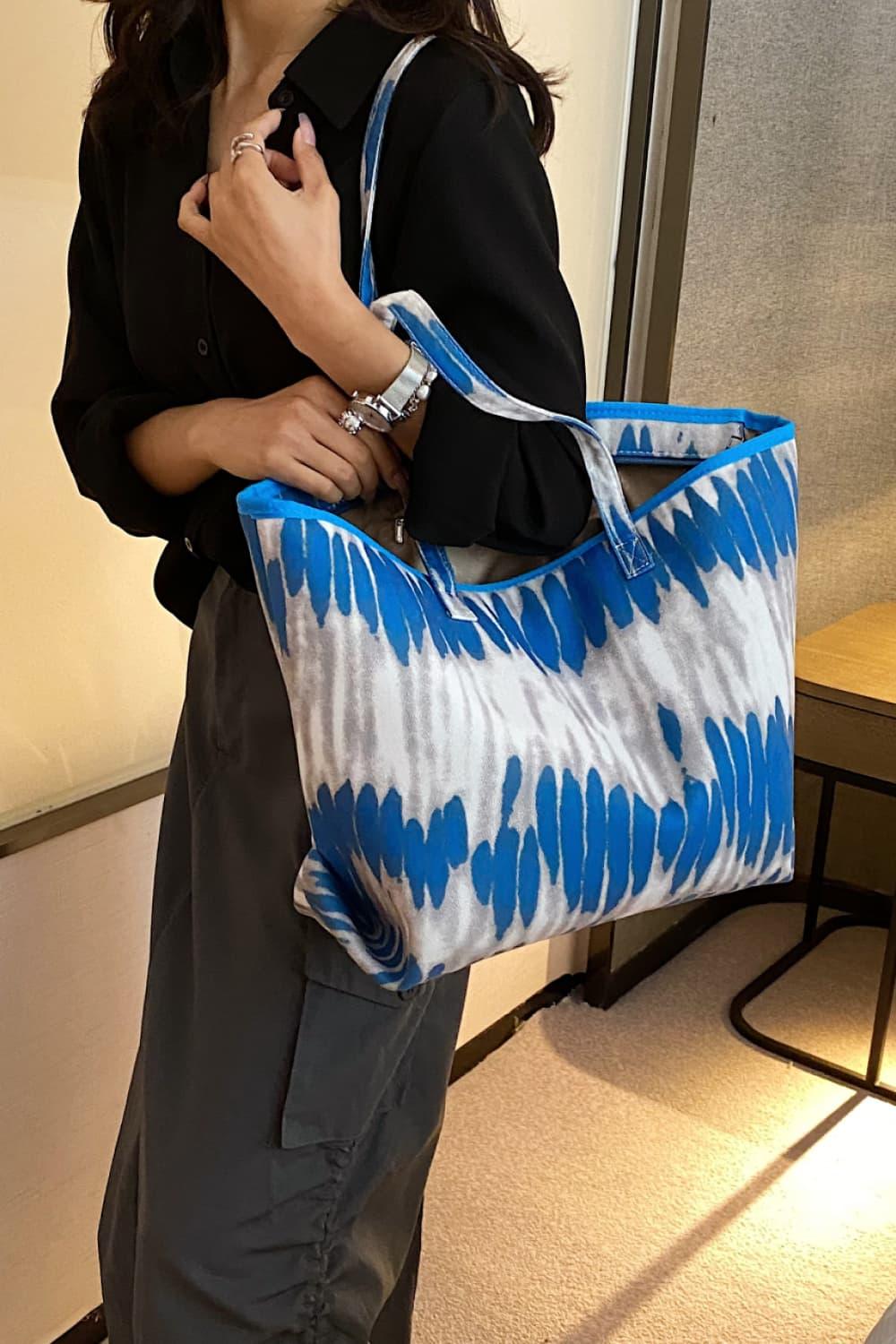 Printed PU Leather Tote Bag - Clothes For Her Online Store