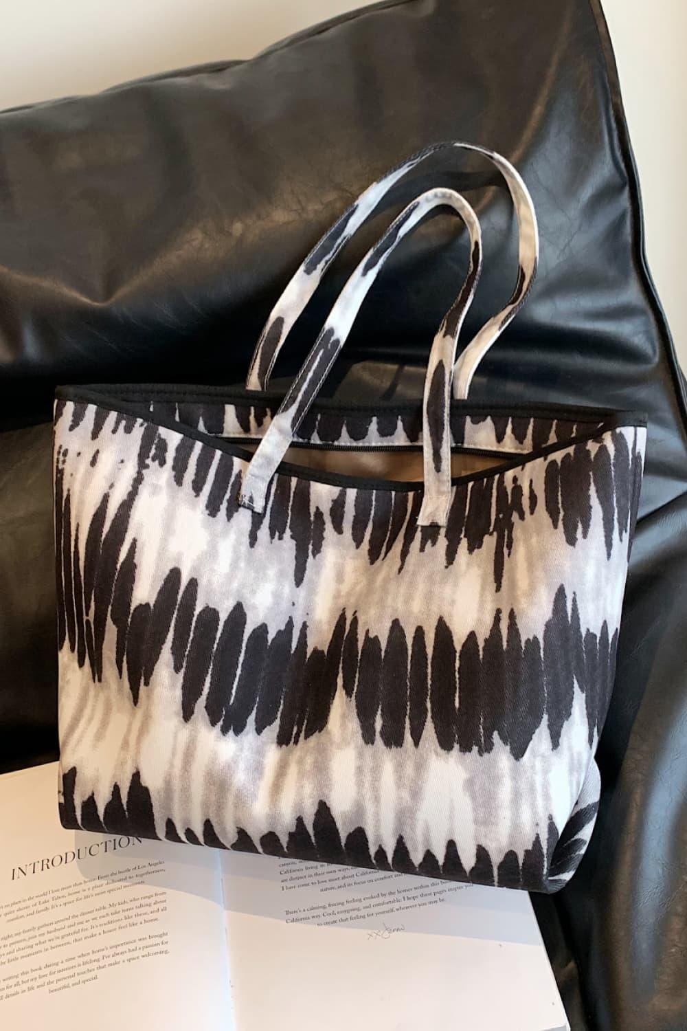 Printed PU Leather Tote Bag - Clothes For Her Online Store