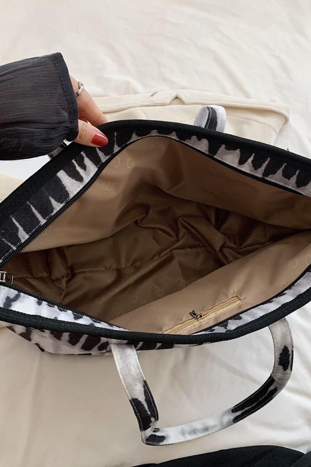 Printed PU Leather Tote Bag - Clothes For Her Online Store