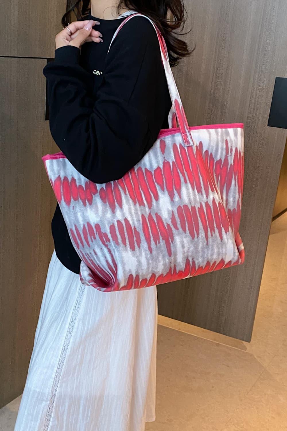 Printed PU Leather Tote Bag - Clothes For Her Online Store