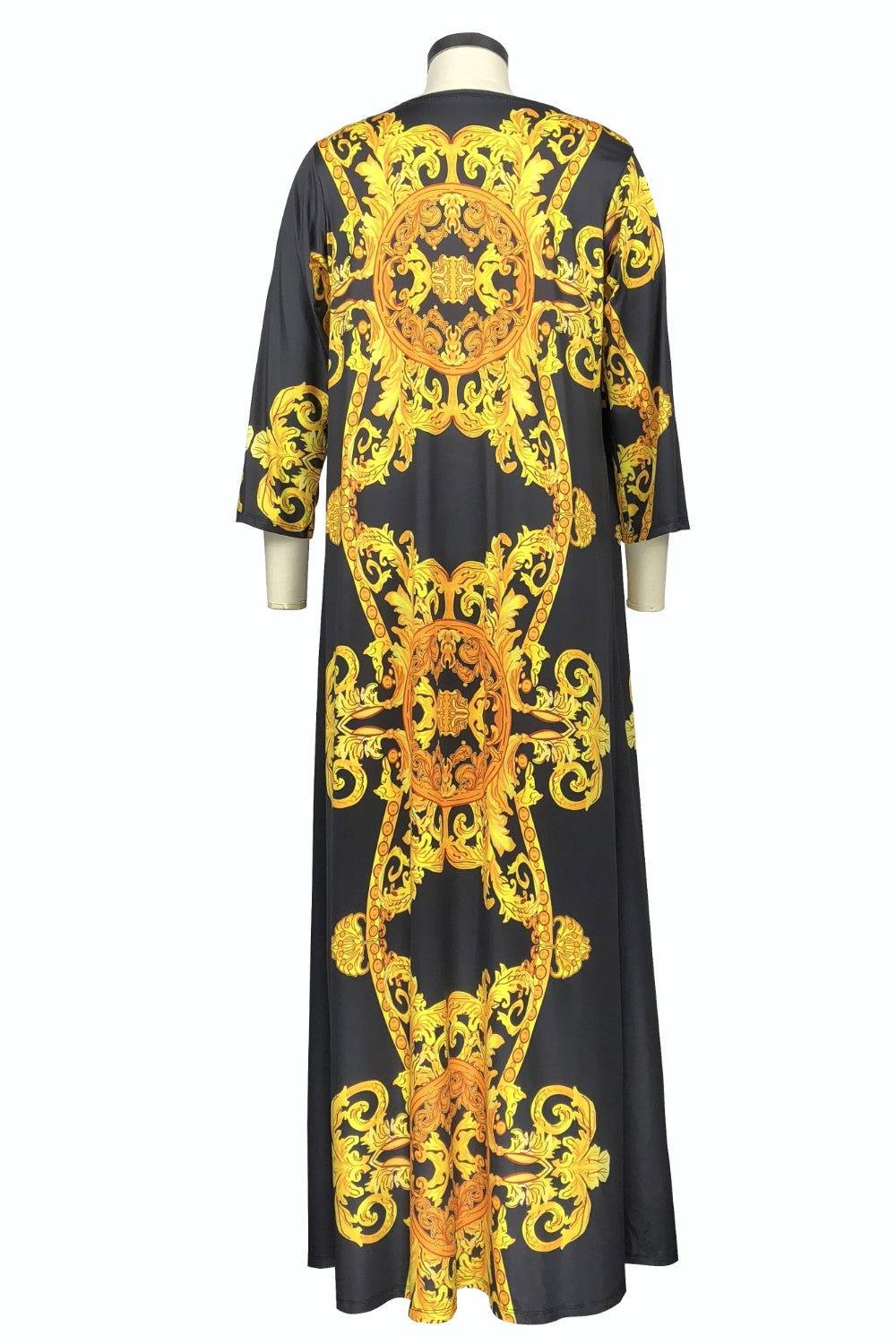 Printed Plunge One-Piece and Cover Up Swim Set - Clothes For Her Online Store