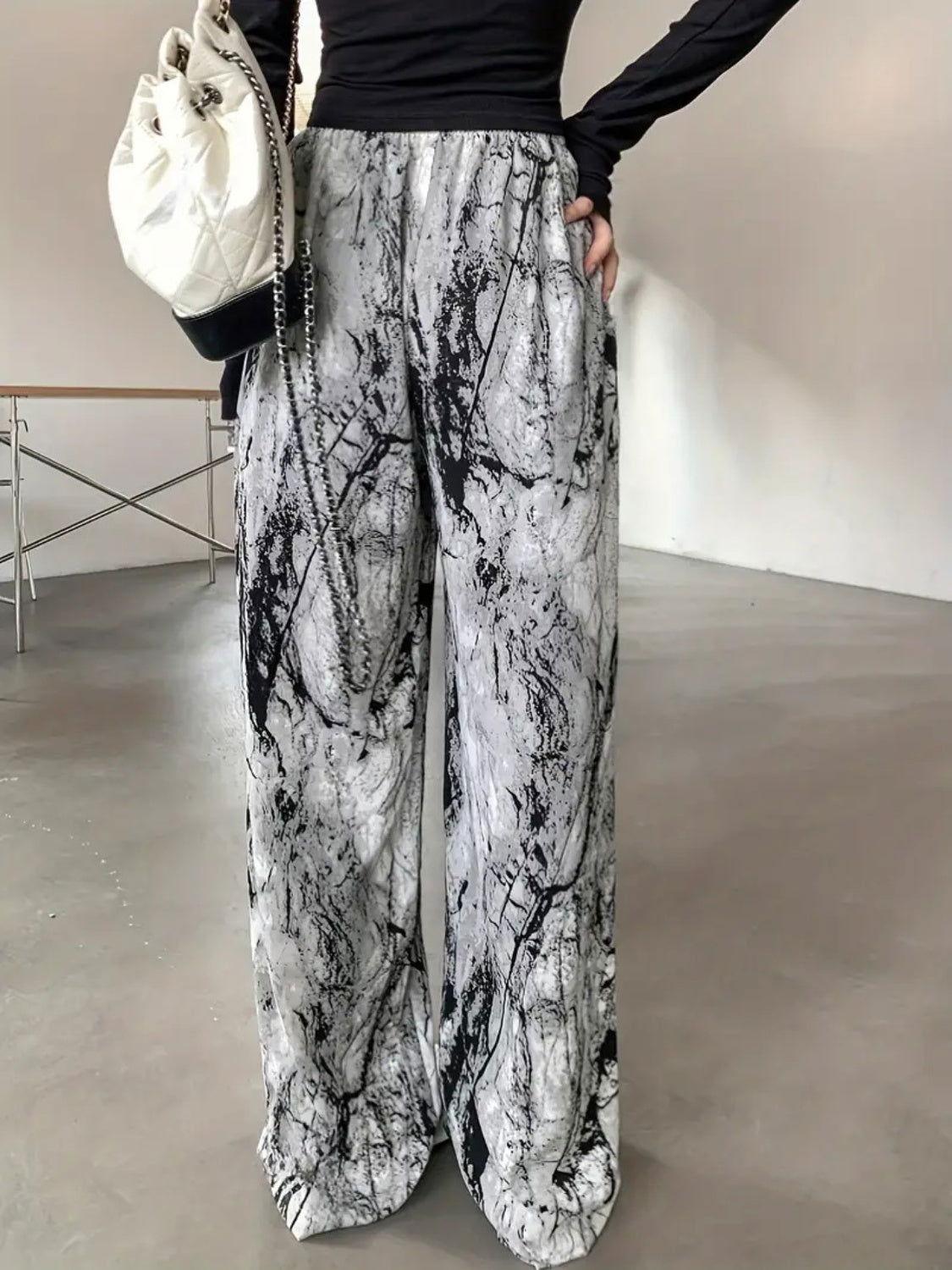 Printed Wide Leg Pants - Clothes For Her Online Store