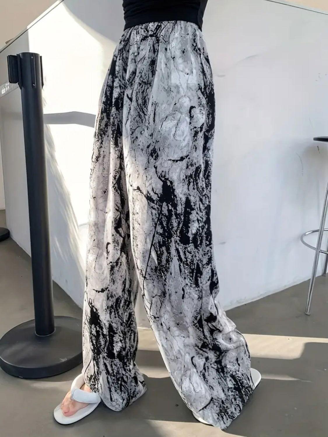 Printed Wide Leg Pants - Clothes For Her Online Store
