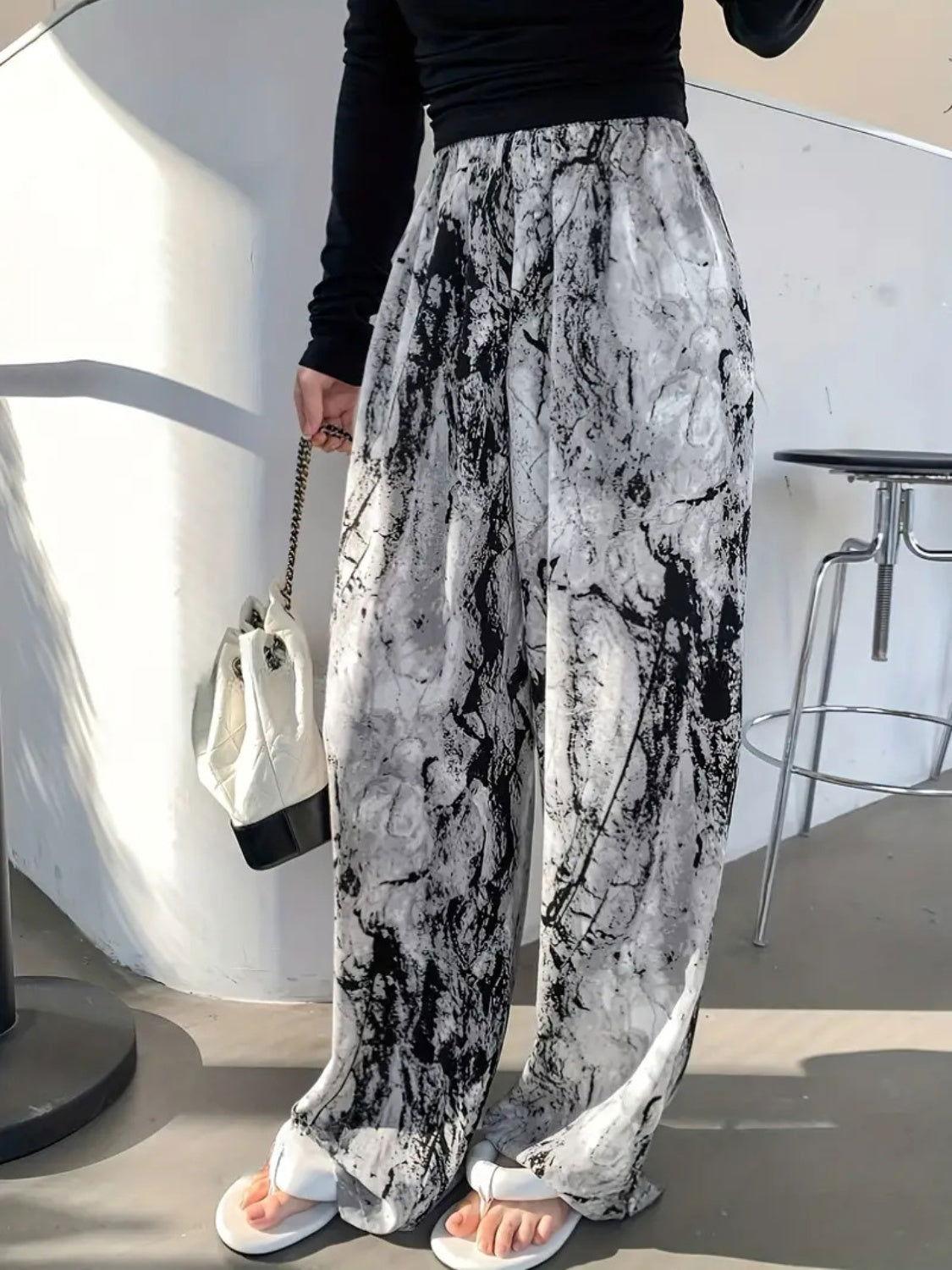 Printed Wide Leg Pants - Clothes For Her Online Store