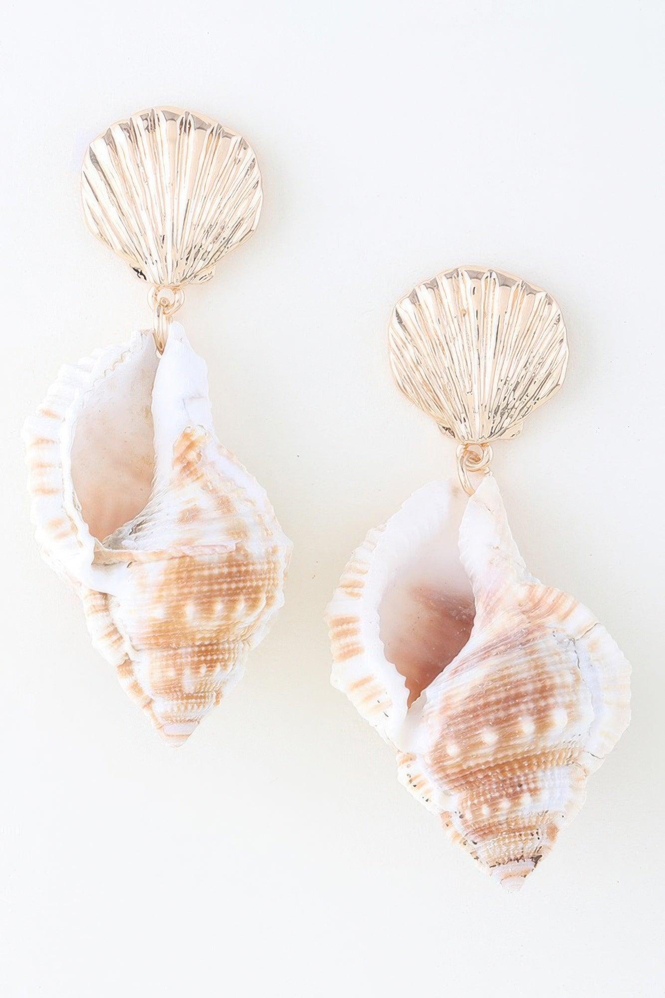 Profound Conch Shell Earrings - Clothes For Her Online Store