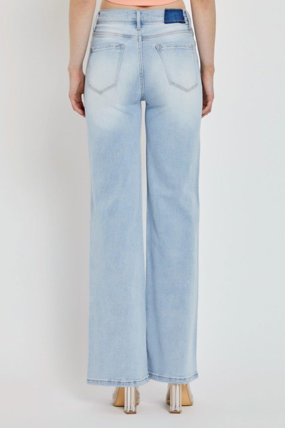 RISEN Full Size Wide Leg V Dipped Front Waist Jeans - Clothes For Her Online Store