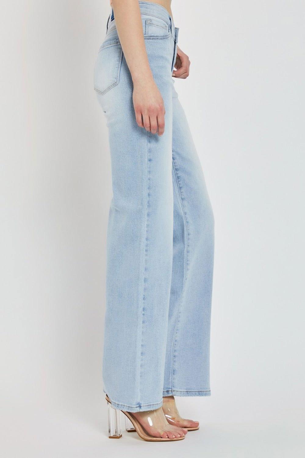 RISEN Full Size Wide Leg V Dipped Front Waist Jeans - Clothes For Her Online Store