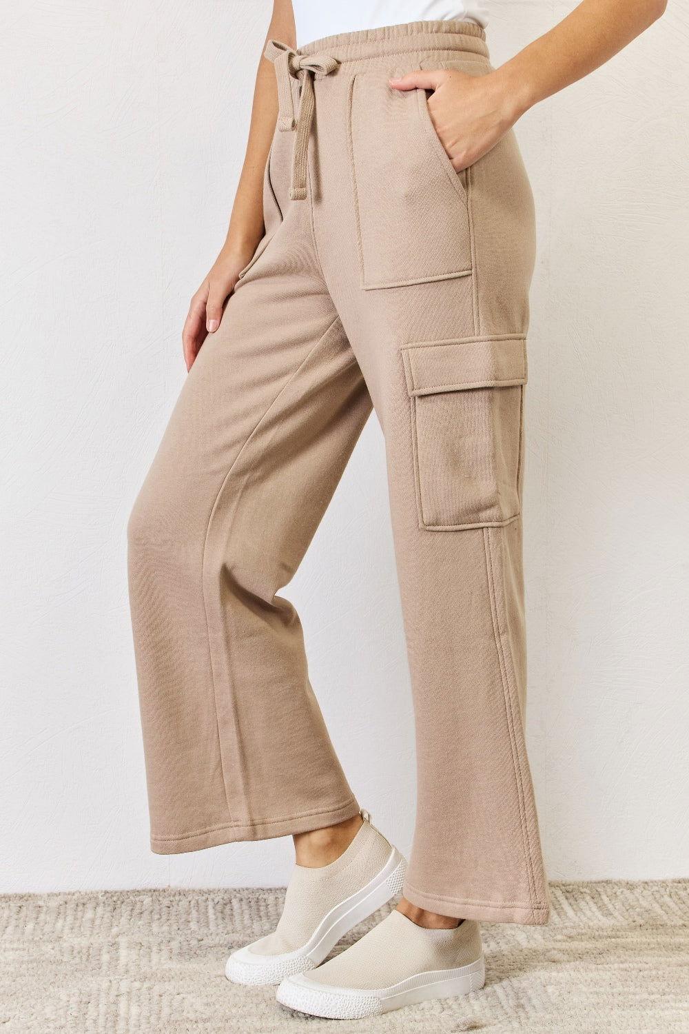 RISEN High Waist Cargo Wide Leg Pants - Clothes For Her Online Store
