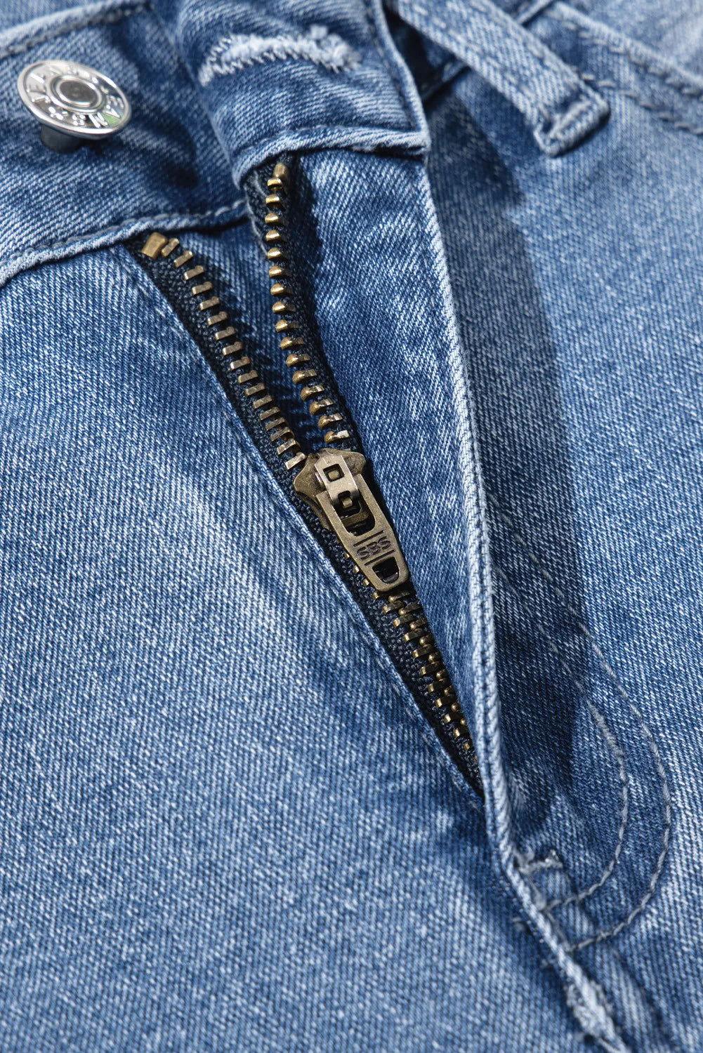 Raw Hem Wide Leg Jeans with Pockets - Clothes For Her Online Store