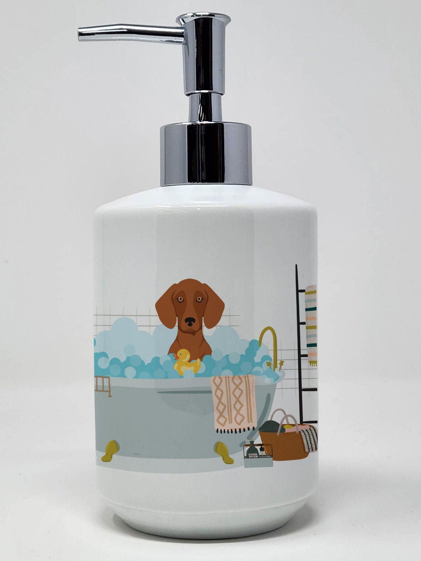 Red Dachshund Ceramic Soap Dispenser Hand Soap Dispenser Pump Bottles for Bathroom Kitchen, Empty Refillable Liquid Soap Container - Clothes For Her Online Store