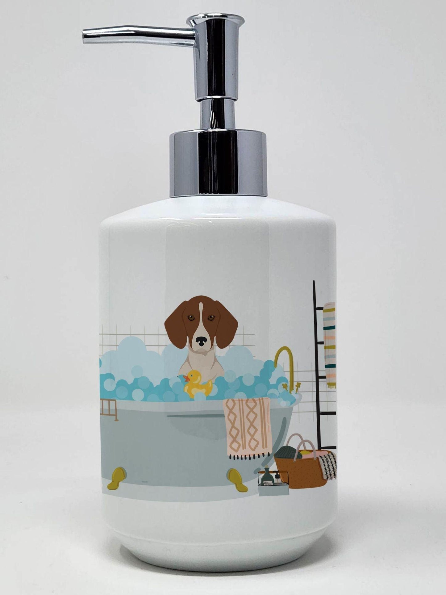 Red Piebald Dachshund Ceramic Soap Dispenser Hand Soap Dispenser Pump Bottles for Bathroom Kitchen, Empty Refillable Liquid Soap Container - Clothes For Her Online Store