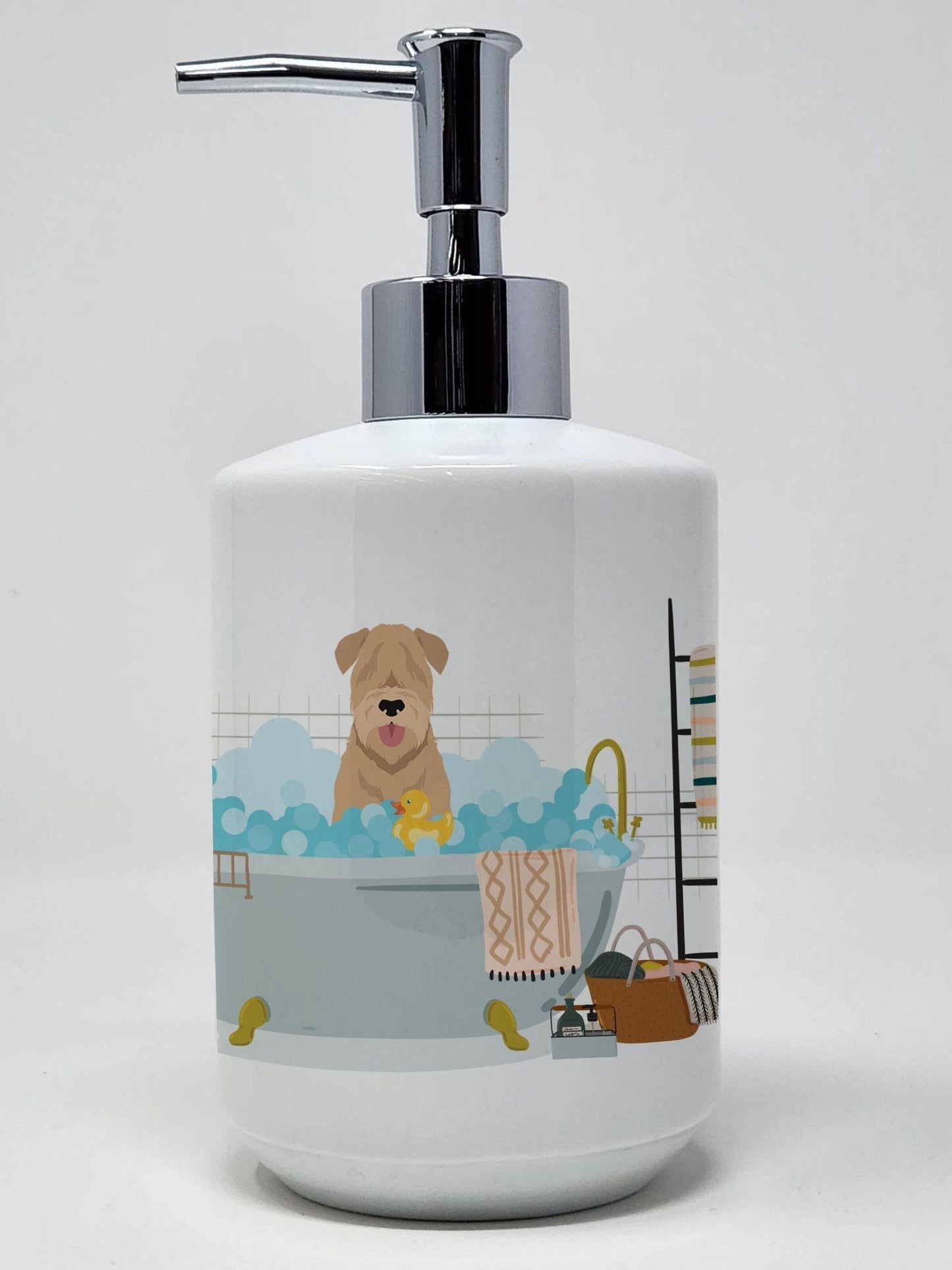 Red Wheaten Terrier Ceramic Soap Dispenser Hand Soap Dispenser Pump Bottles for Bathroom Kitchen, Empty Refillable Liquid Soap Container - Clothes For Her Online Store