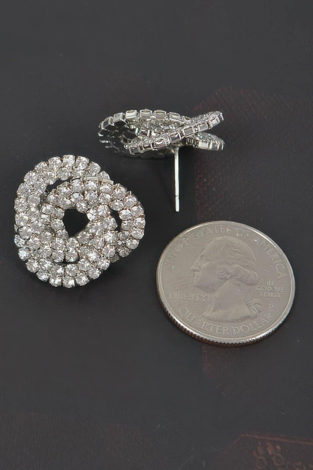 Rhinestone Button Earring - Clothes For Her Online Store