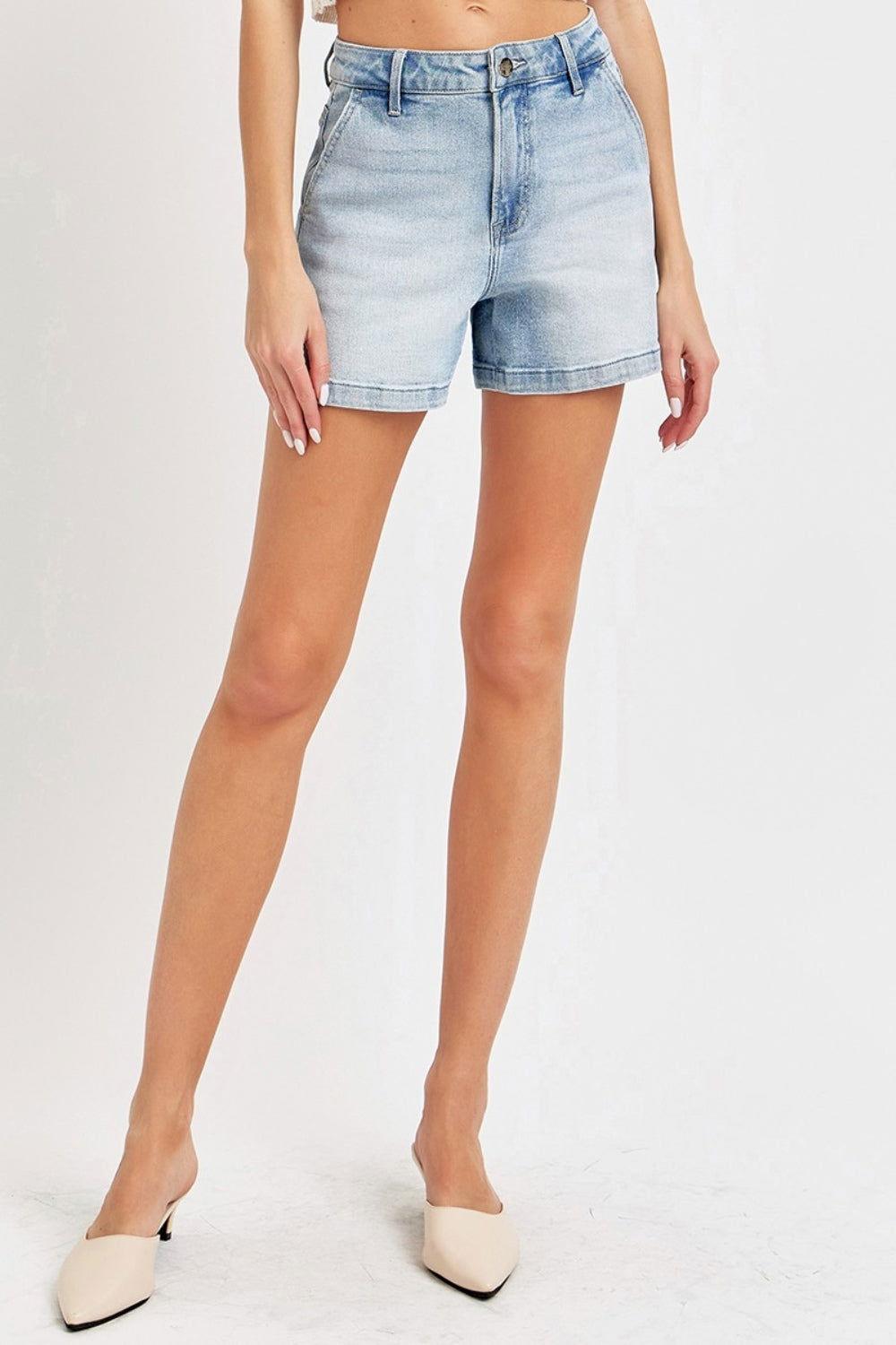 Risen Full Size High Rise Denim Shorts - Clothes For Her Online Store