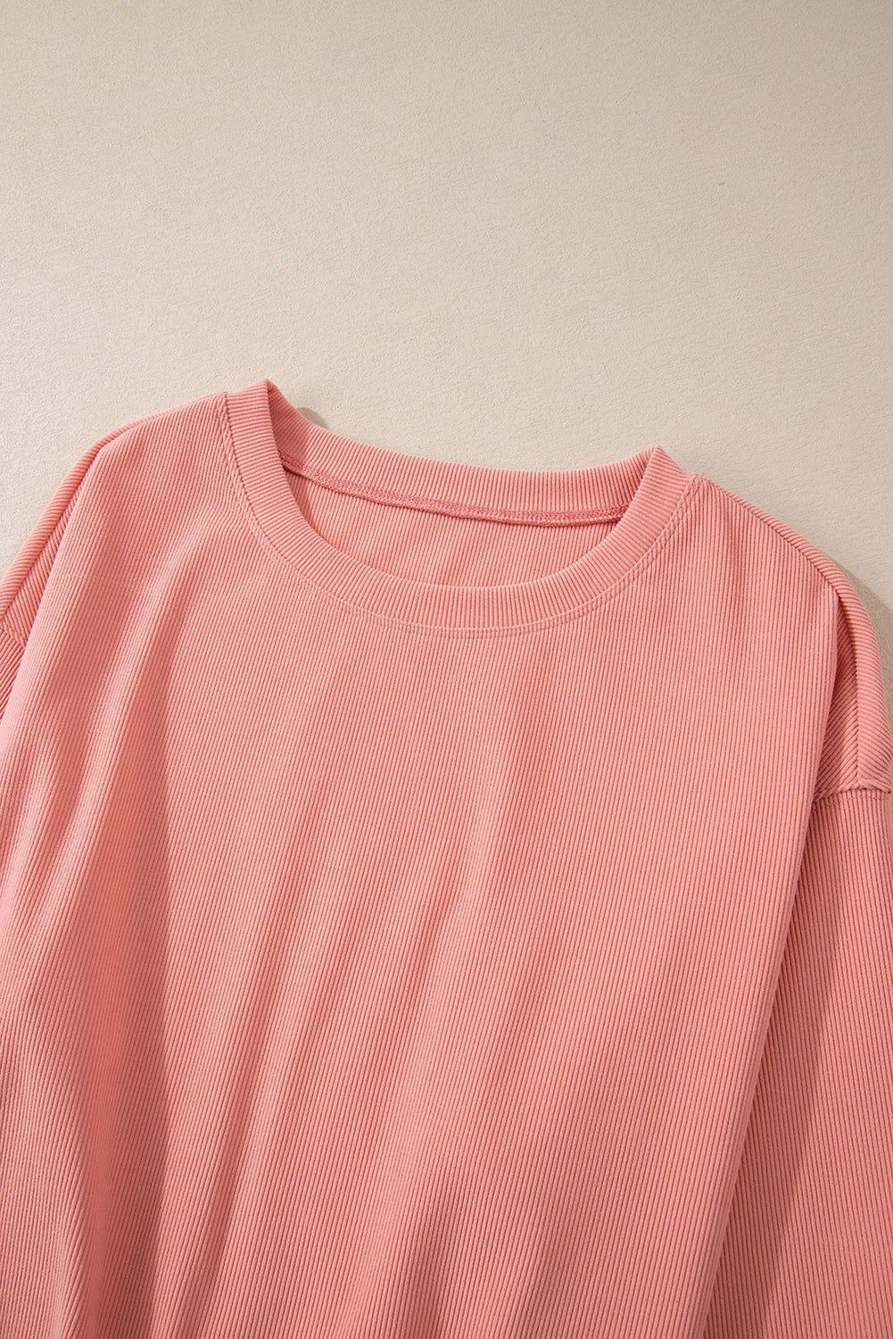 Round Neck Long Sleeve Top and Pants Set - Clothes For Her Online Store