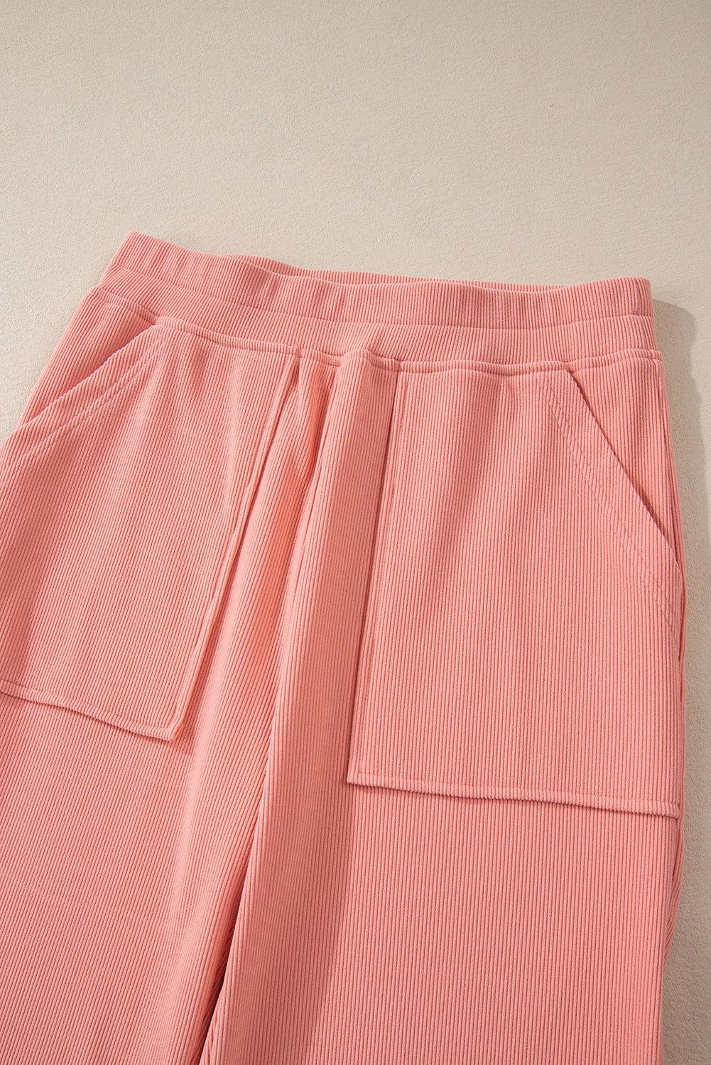 Round Neck Long Sleeve Top and Pants Set - Clothes For Her Online Store