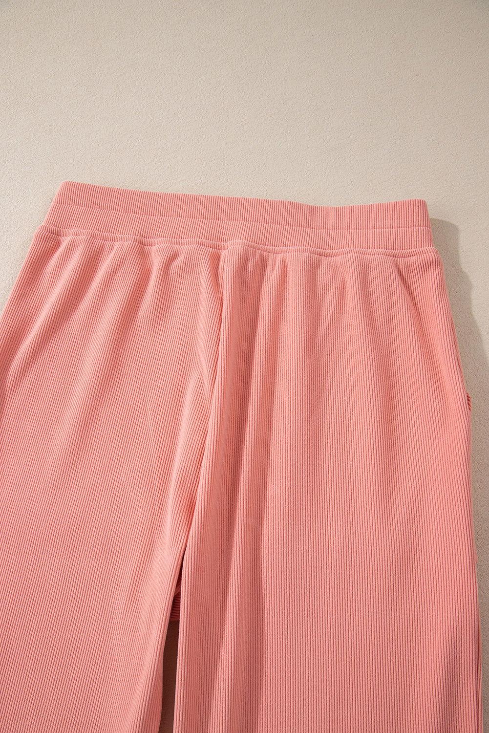 Round Neck Long Sleeve Top and Pants Set - Clothes For Her Online Store