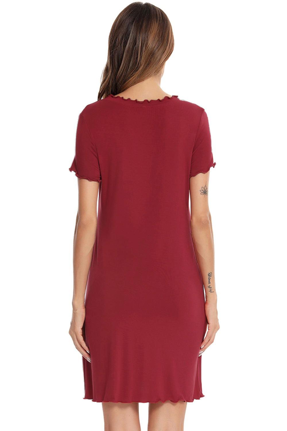 Round Neck Short Sleeve Lounge Dress - Clothes For Her Online Store