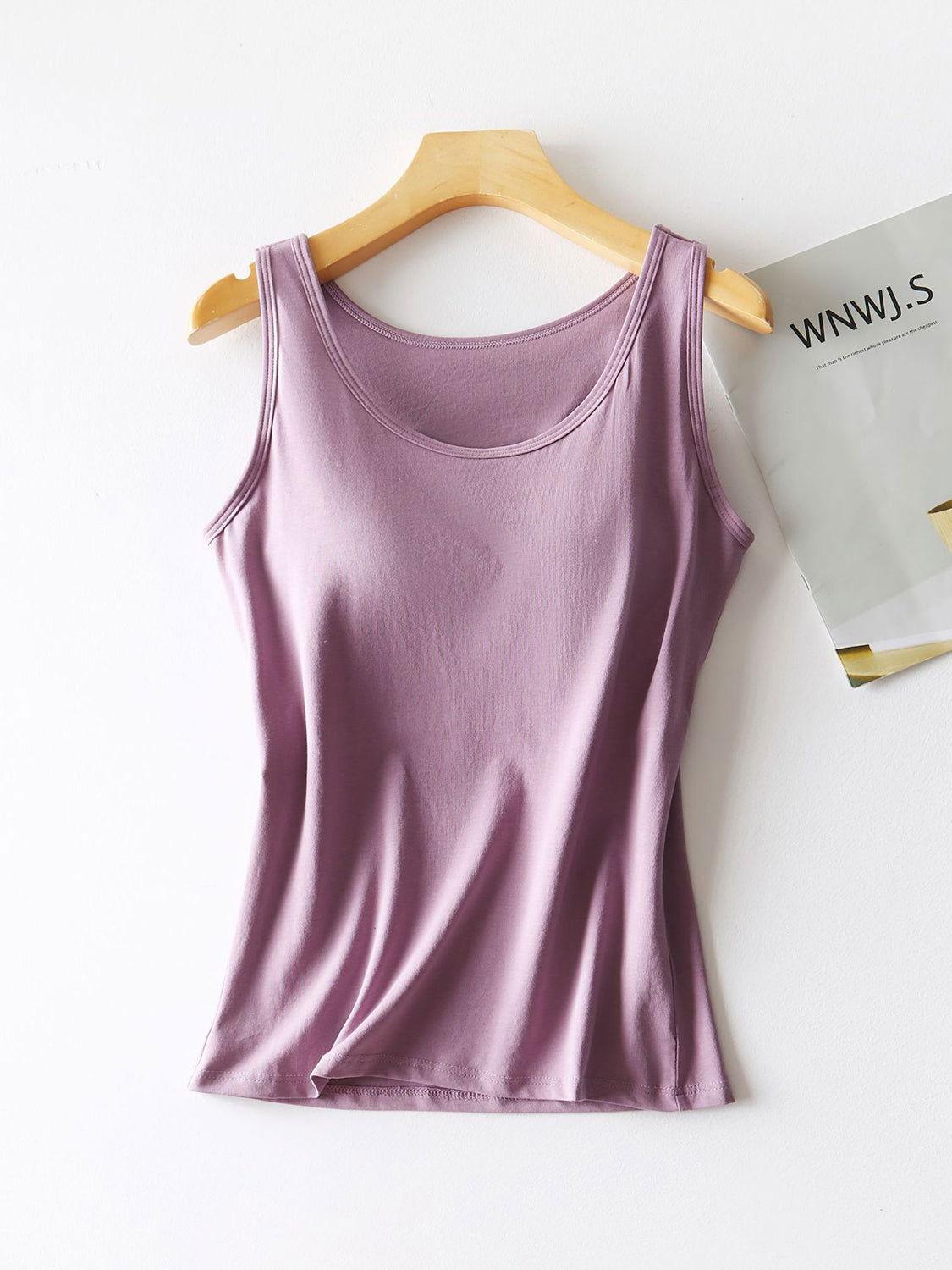 Round Neck Tank with Bra - Clothes For Her Online Store
