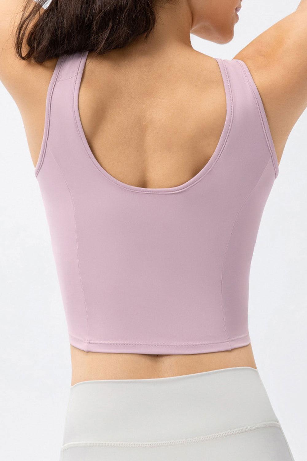 Round Neck Wide Strap Active Tank - Clothes For Her Online Store